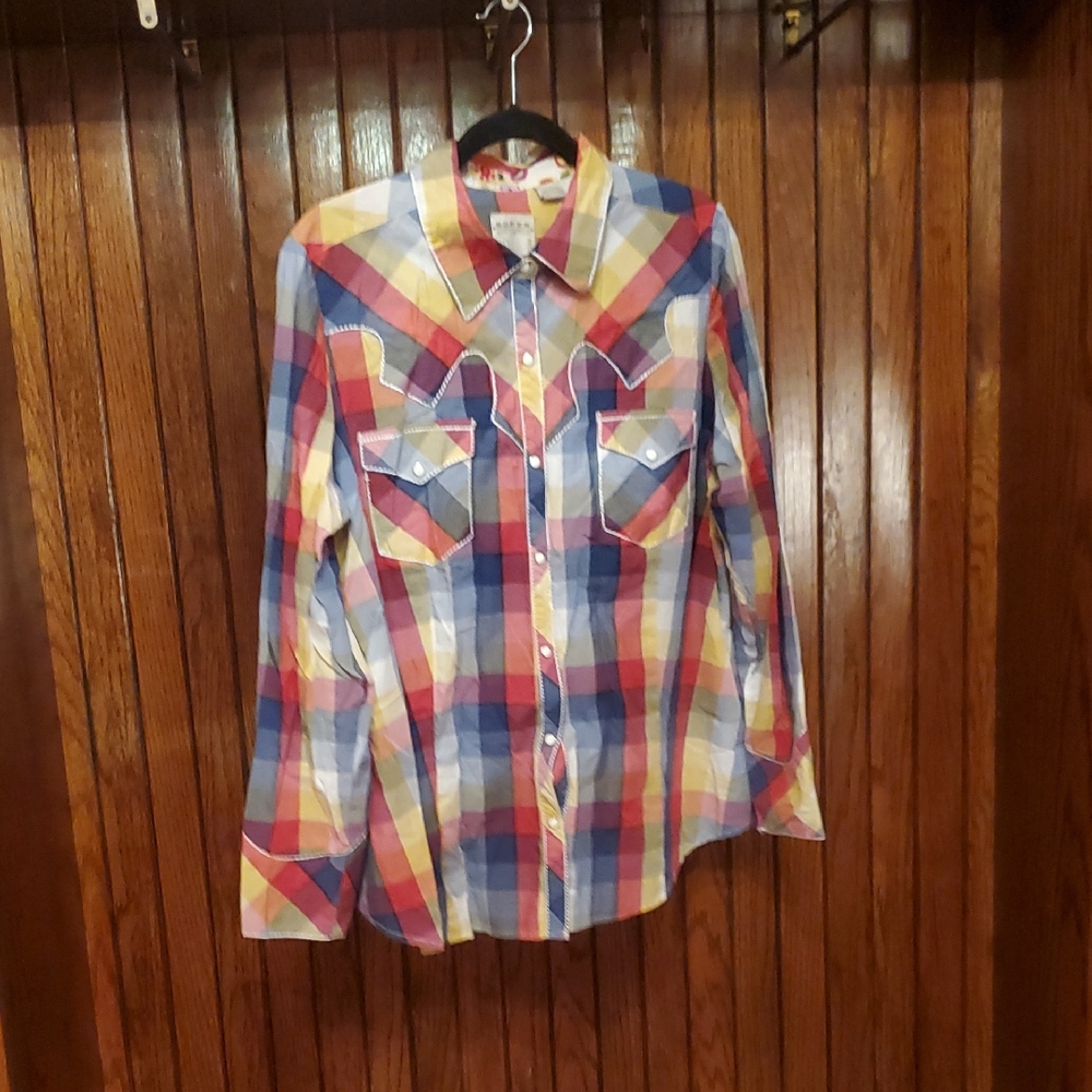 ROPER WEAR THE WEST SIZE 1X Women's Multicolor Plaid Shirt